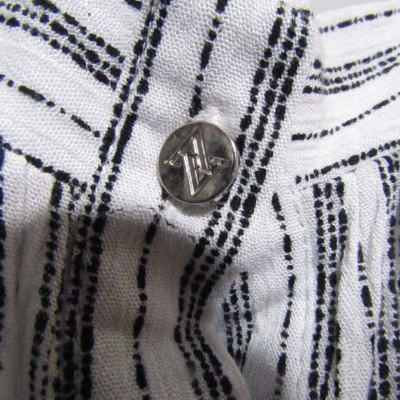 Adrienne Vittadini womens top size XL raglan sleeves white n black stripes nwt - Picture 12 of 15